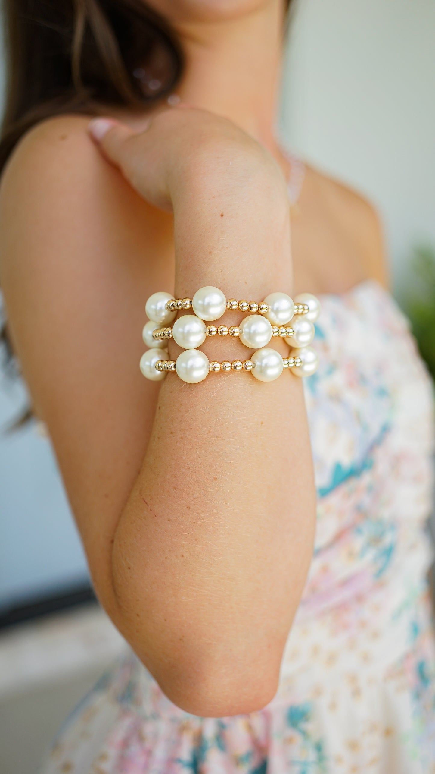 Large Pearl Bracelet Stack