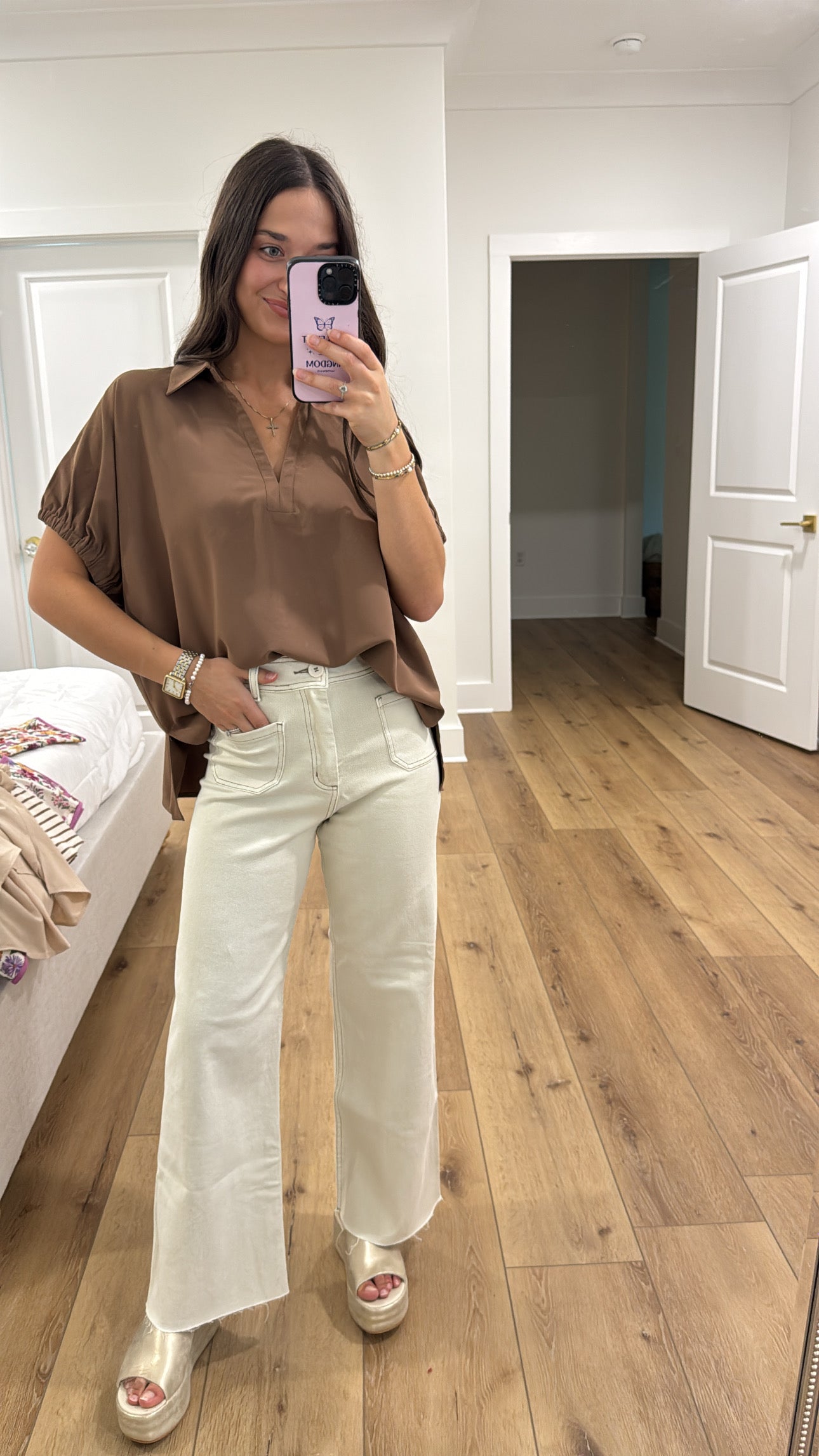 Simple and Sweet Brown Top