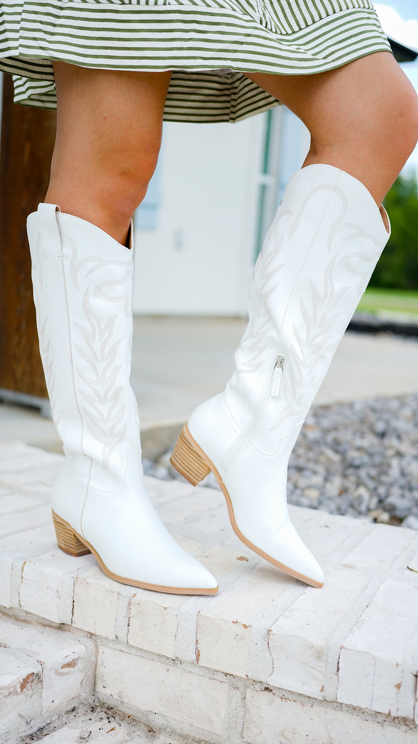 Take a Turn White Boots