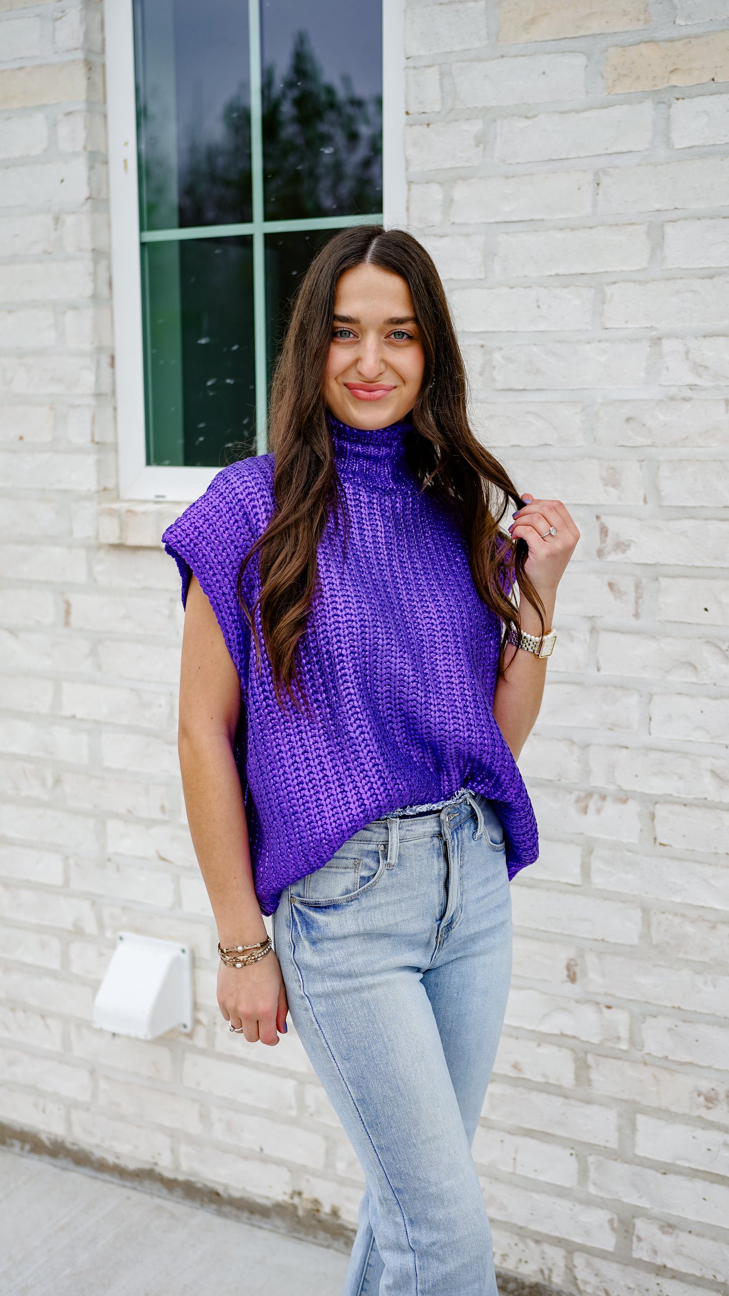 Shimmy In Shimmer Purple Top