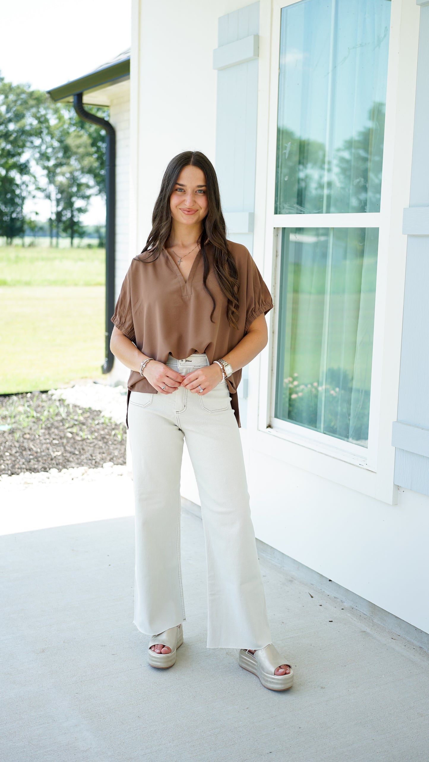 Simple and Sweet Brown Top
