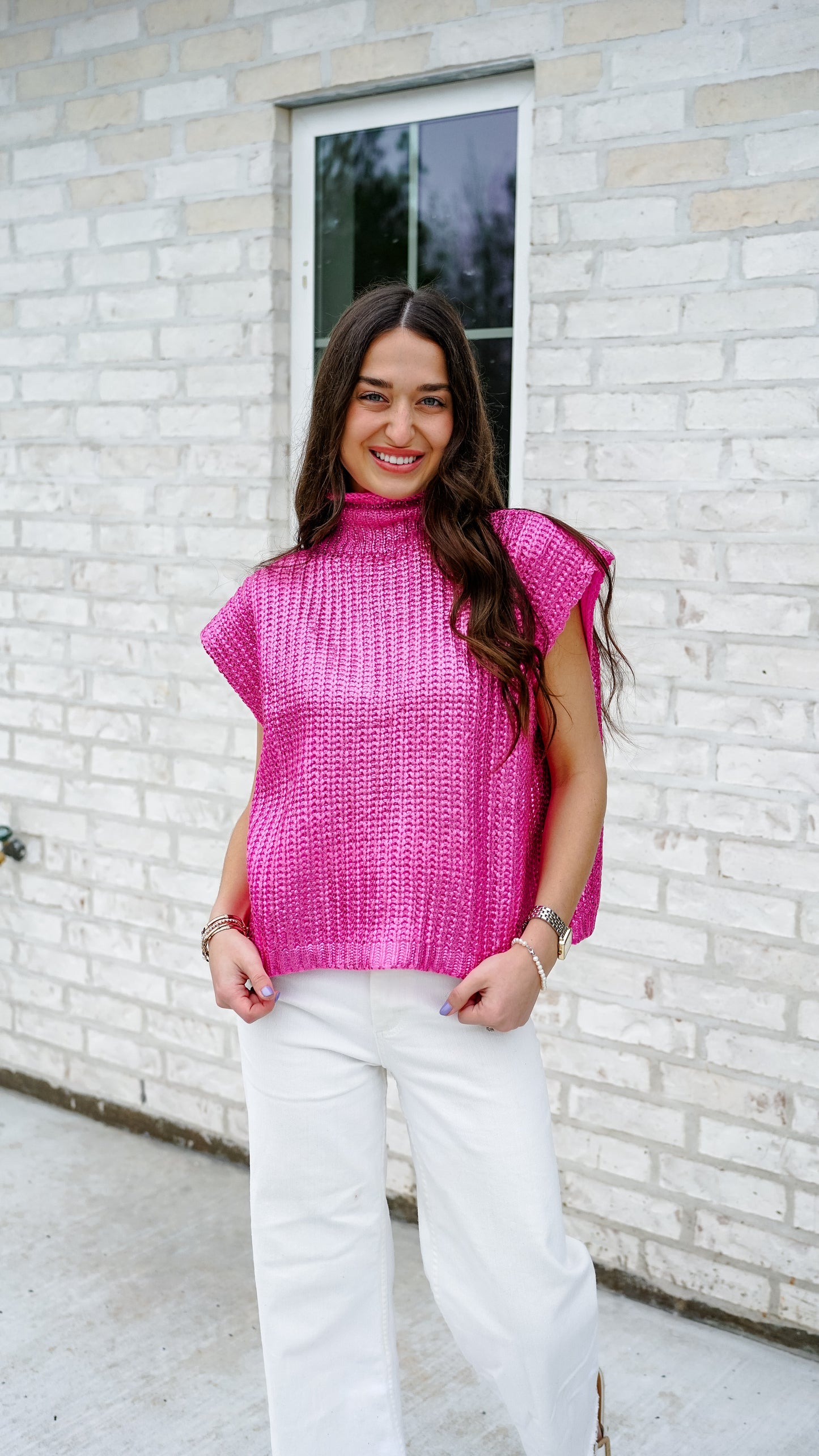 Shimmy In Shimmer Pink Top