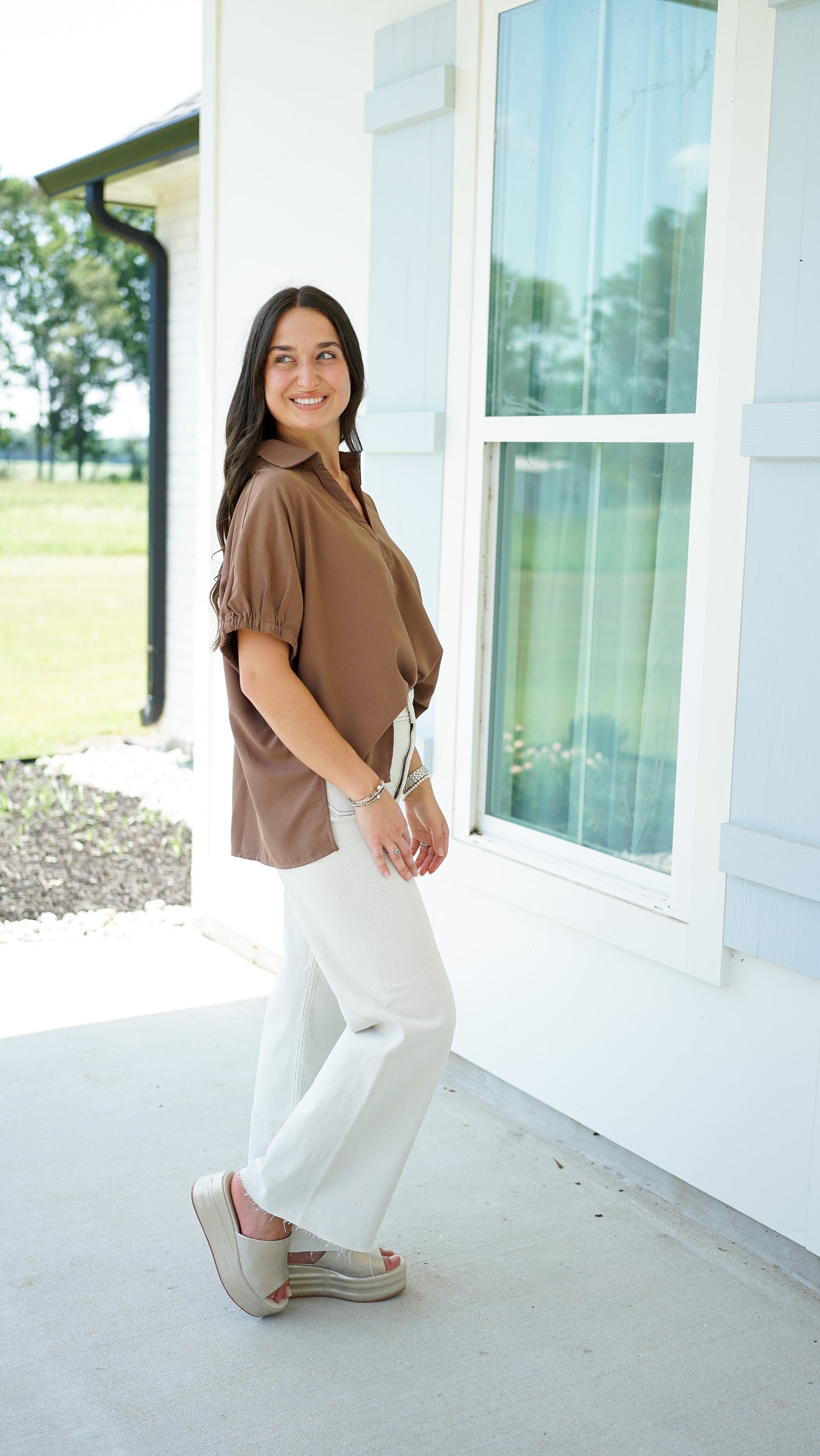 Simple and Sweet Brown Top