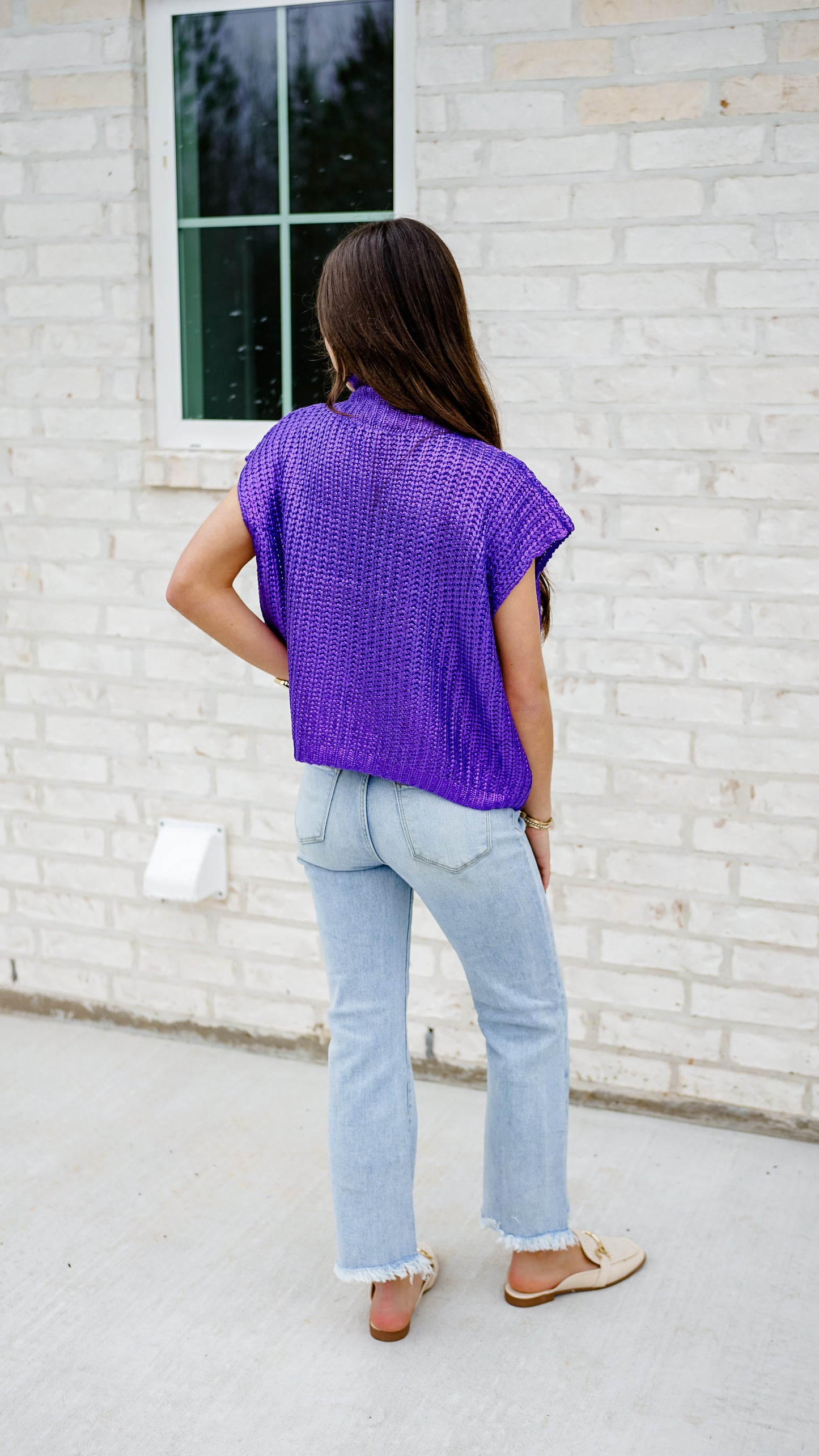 Shimmy In Shimmer Purple Top