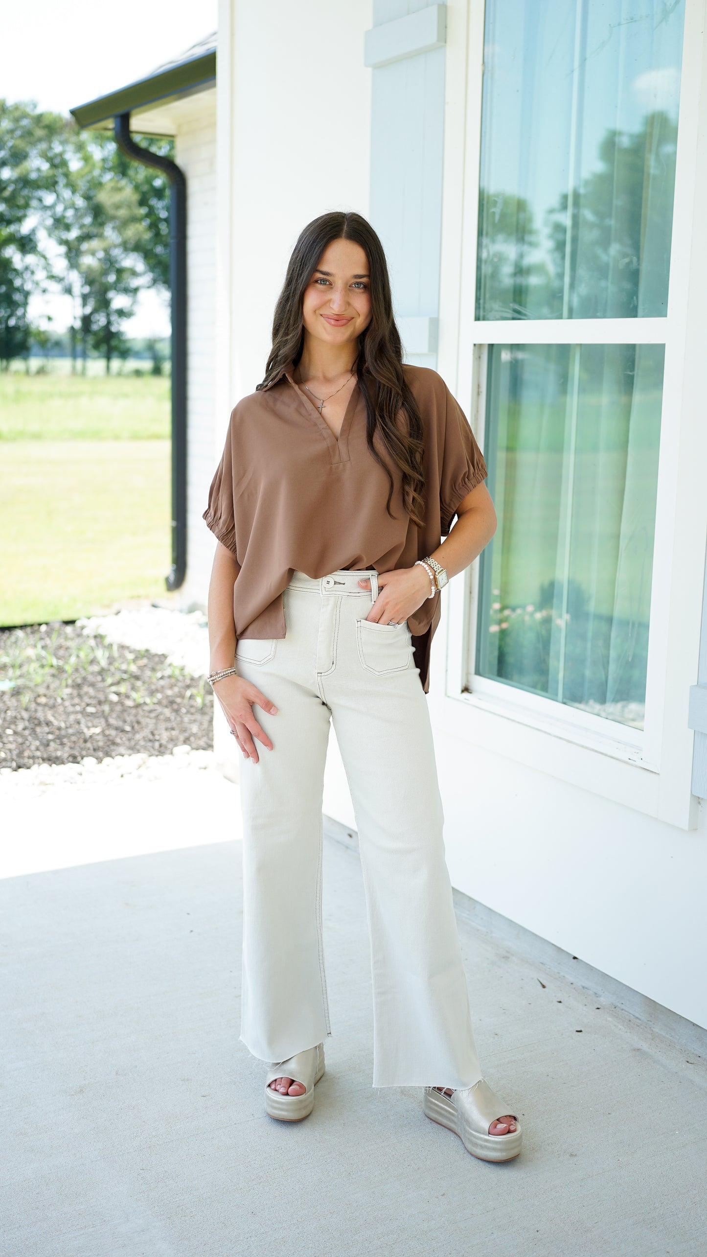 Simple and Sweet Brown Top
