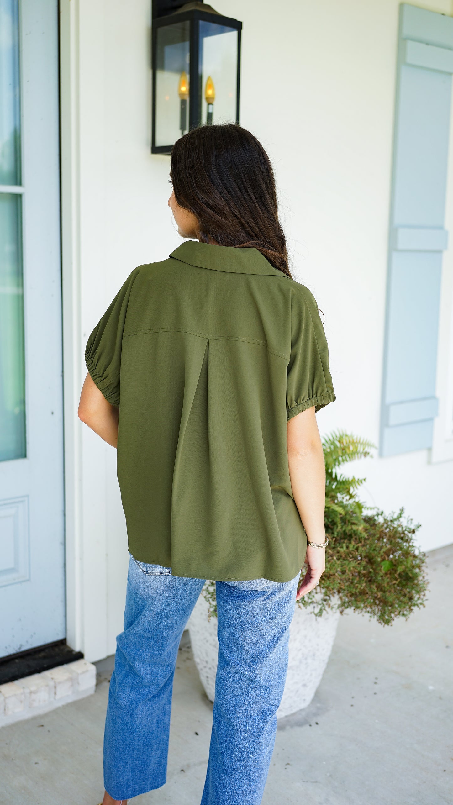 Simple and Sweet Olive Top