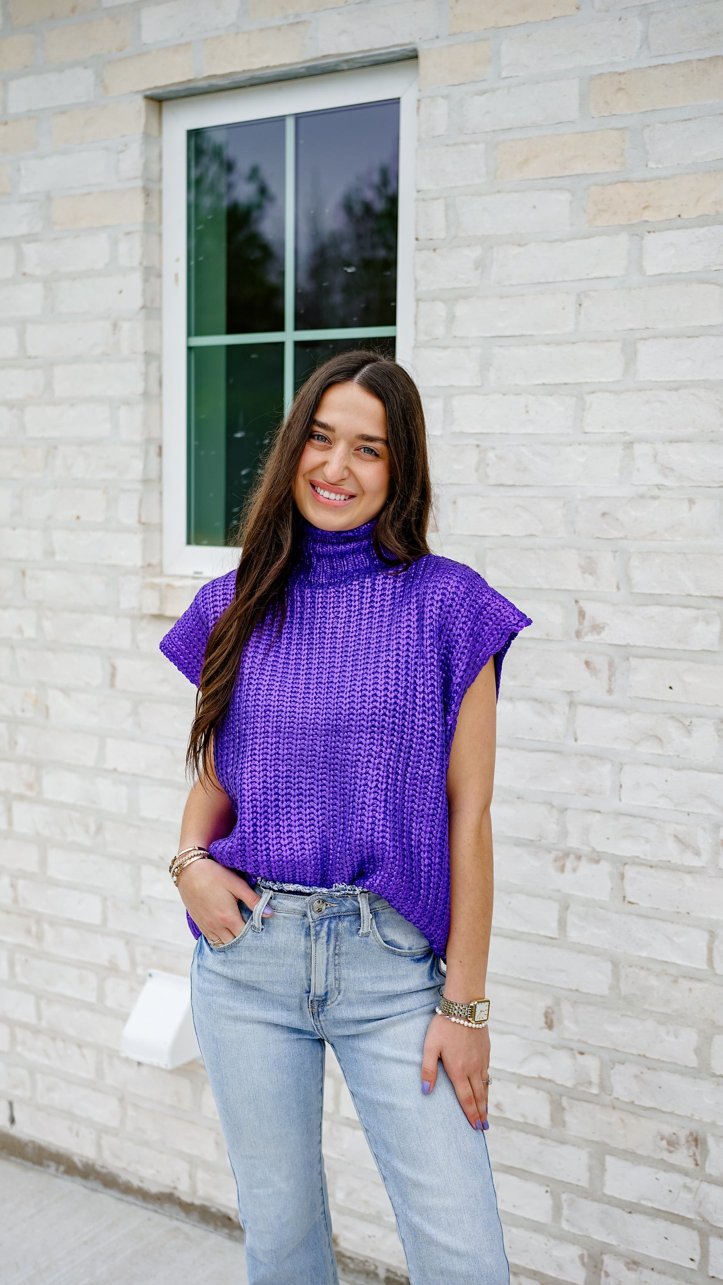 Shimmy In Shimmer Purple Top