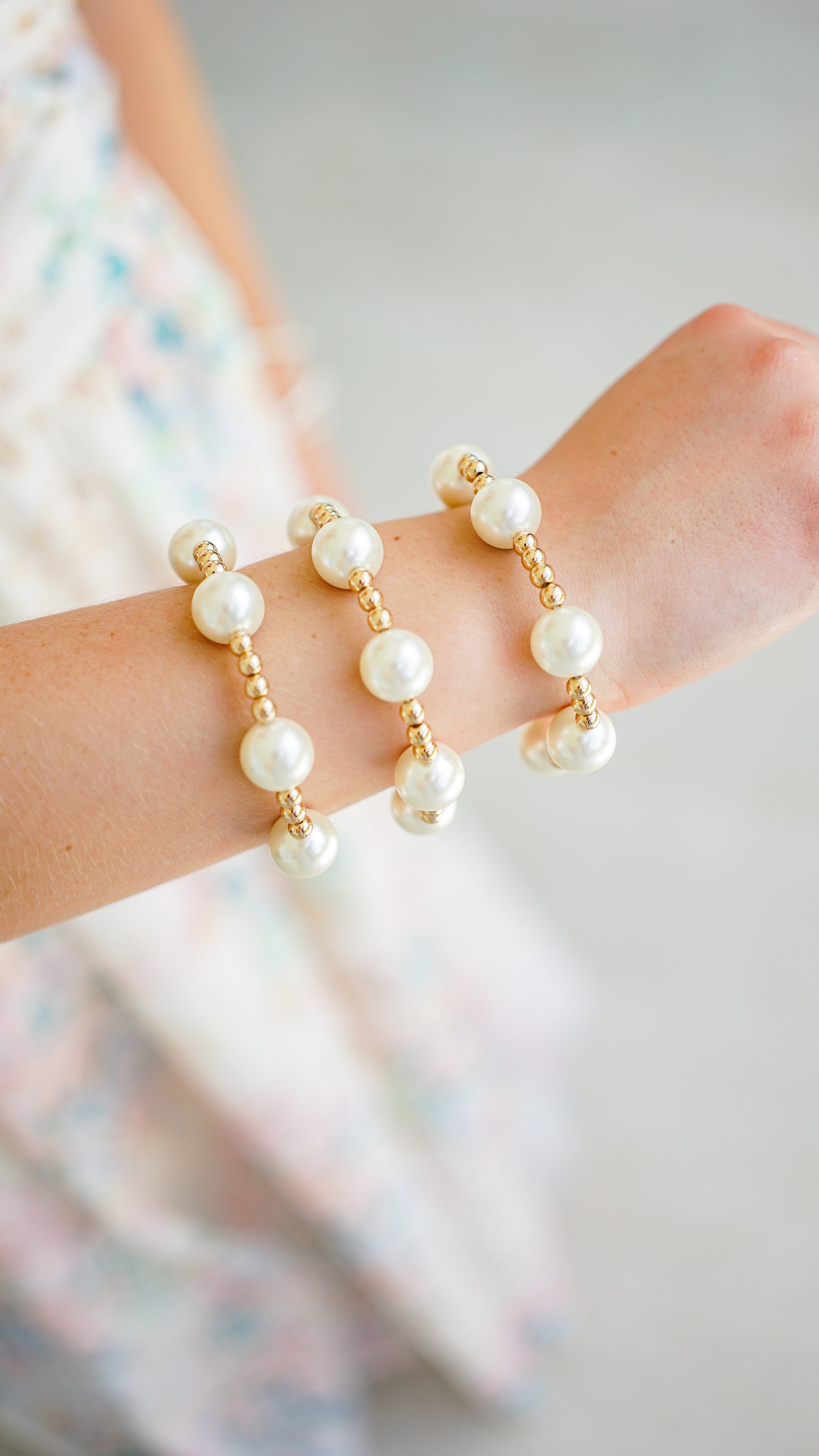 Large Pearl Bracelet Stack