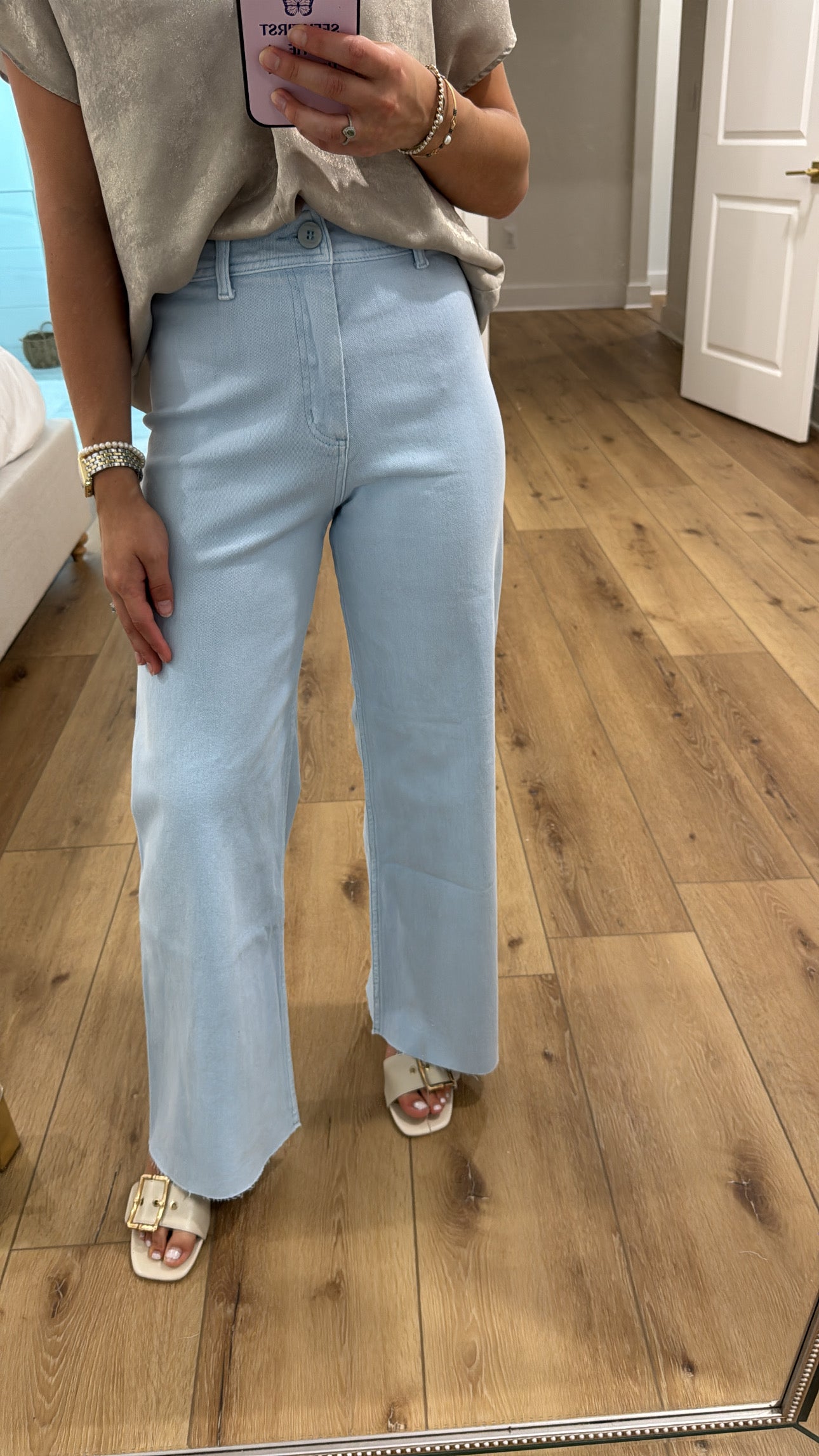 Never Better Light Blue Pants