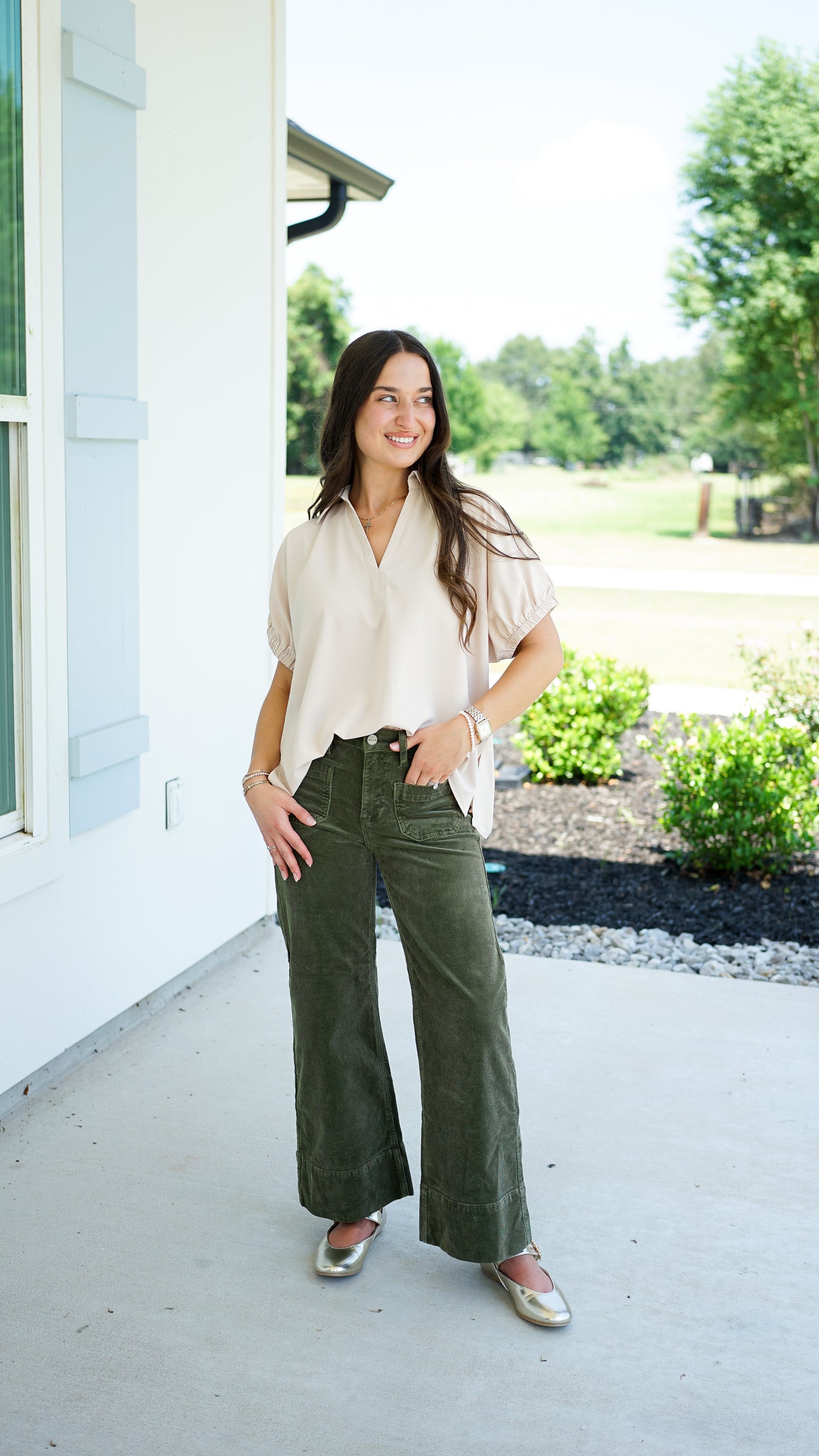 Simple and Sweet Ecru Top