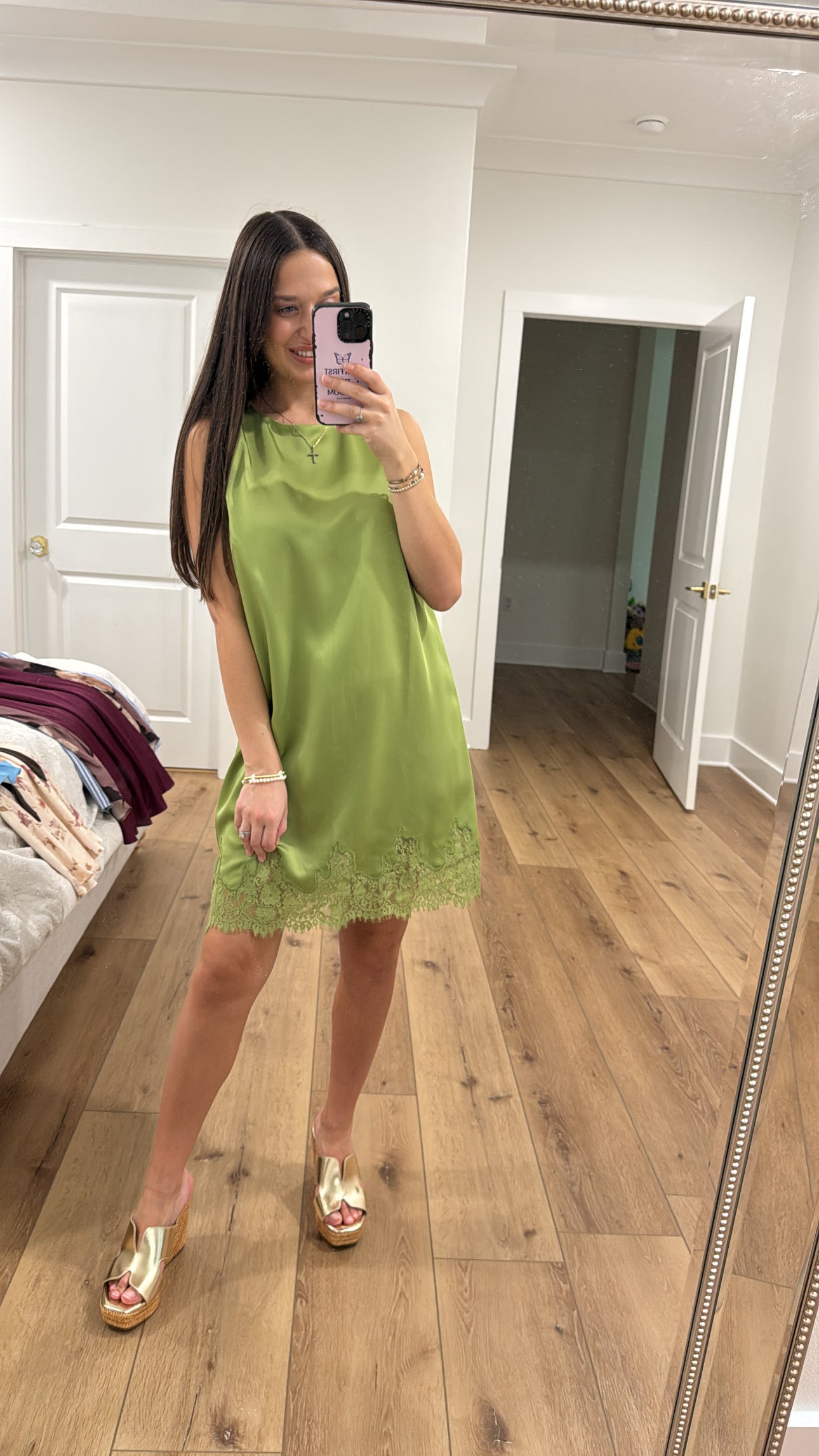 Lovely In Lace Green Dress