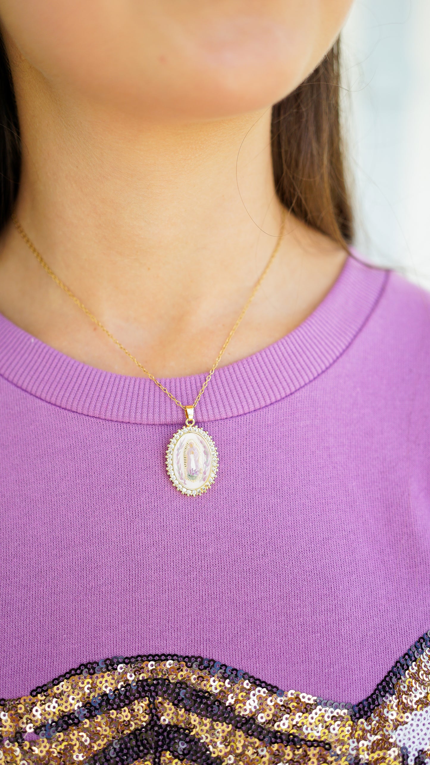 Our Lady In Lavender Necklace