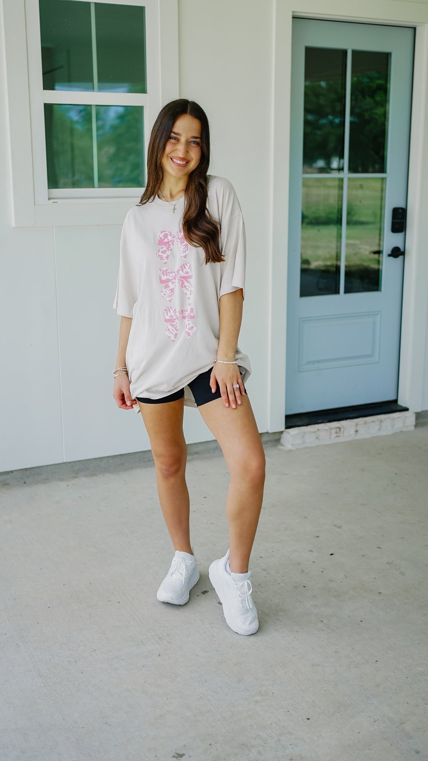 Coquette Pink Bow Oversized Tee