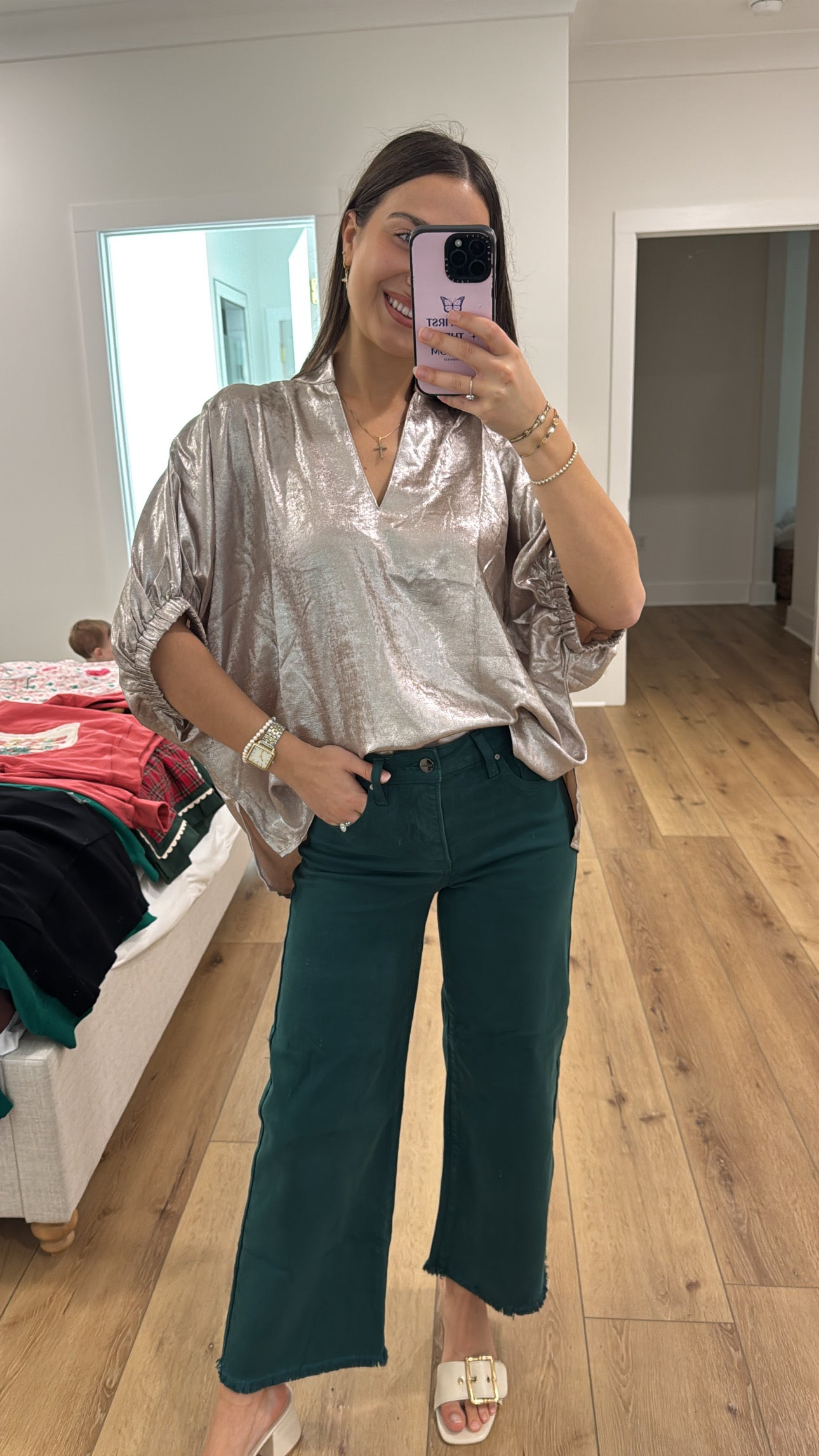 Sweet Shimmer Champagne Top
