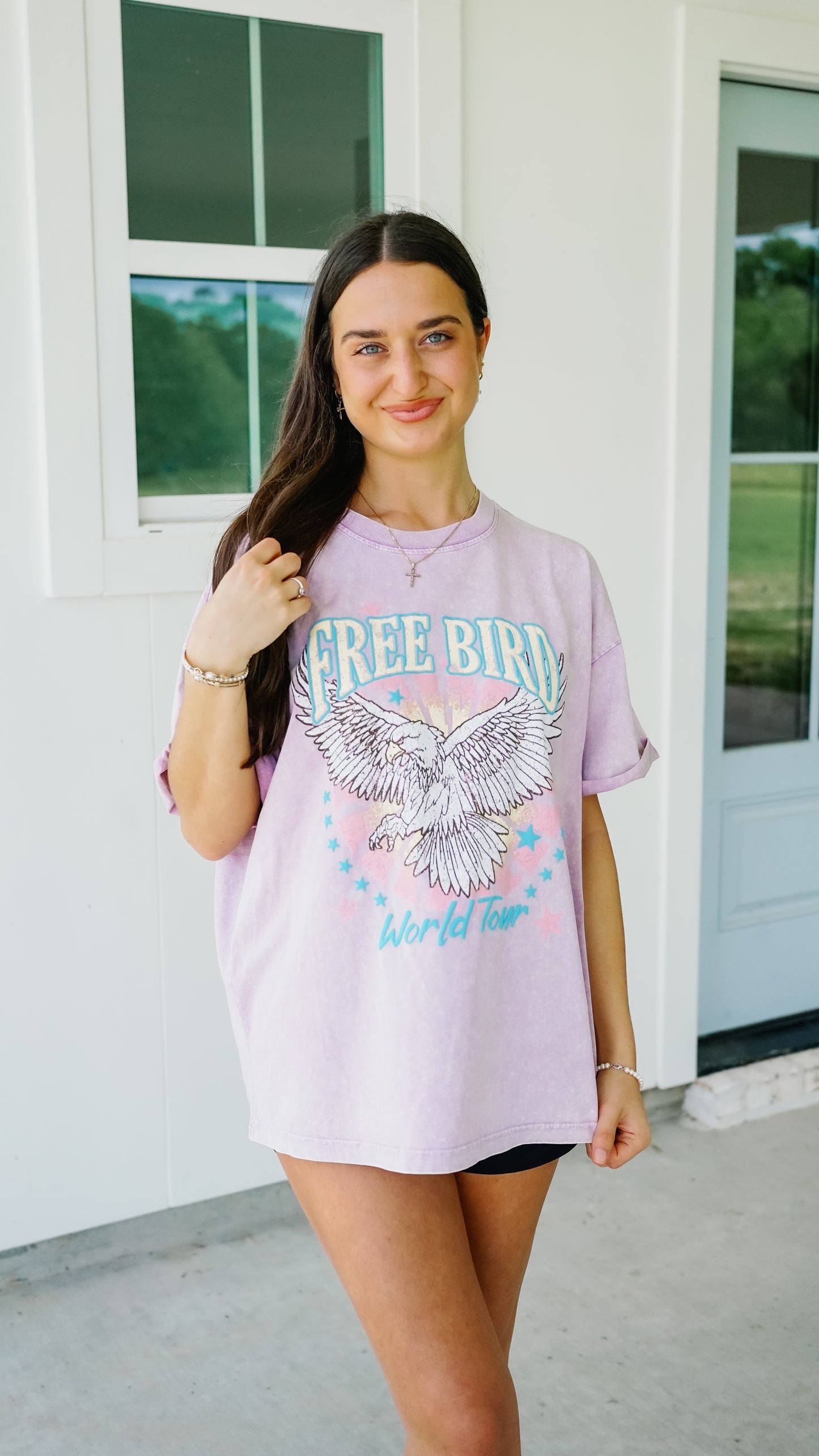 Free Bird Lavender Tee