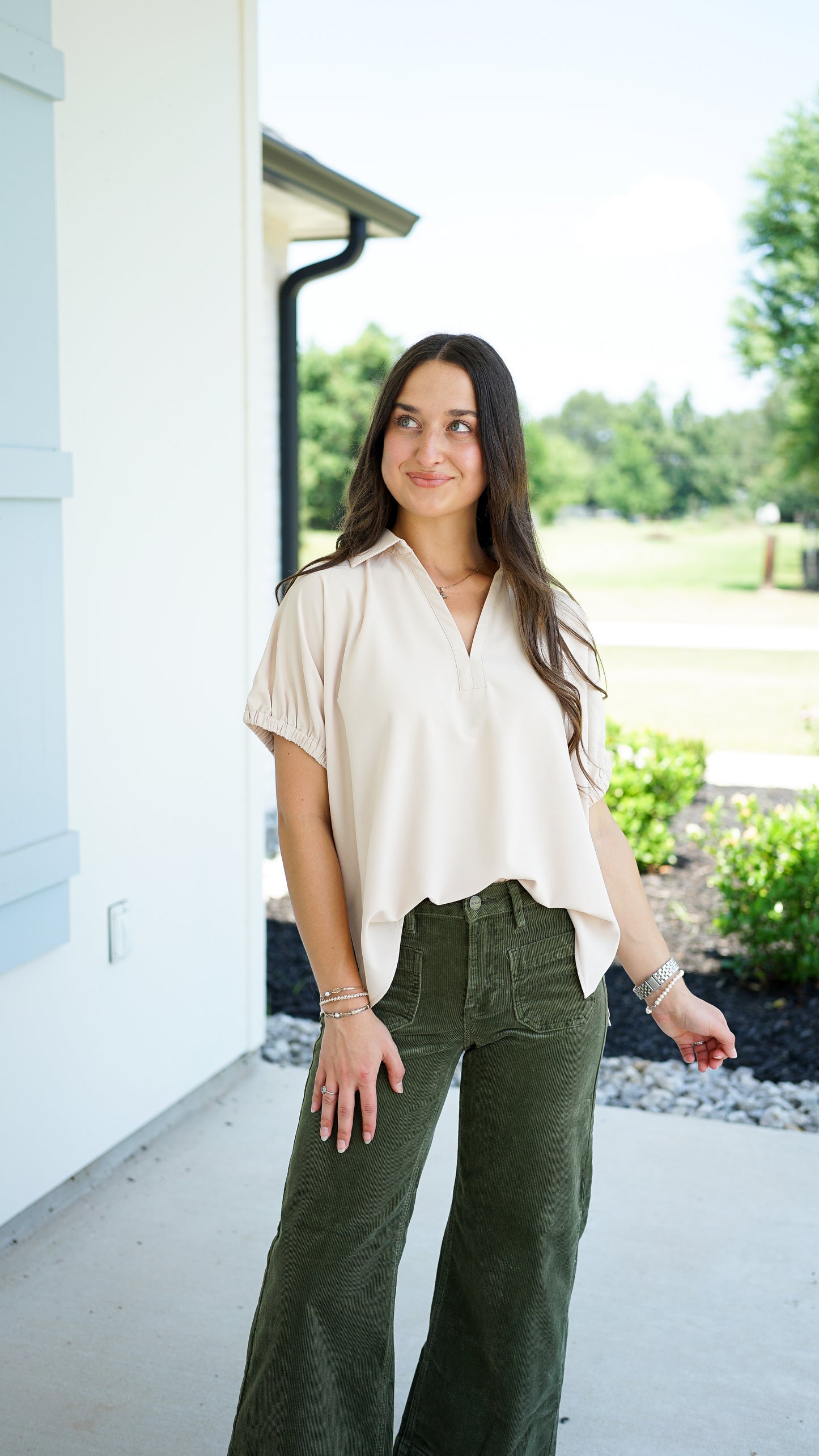 Simple and Sweet Ecru Top