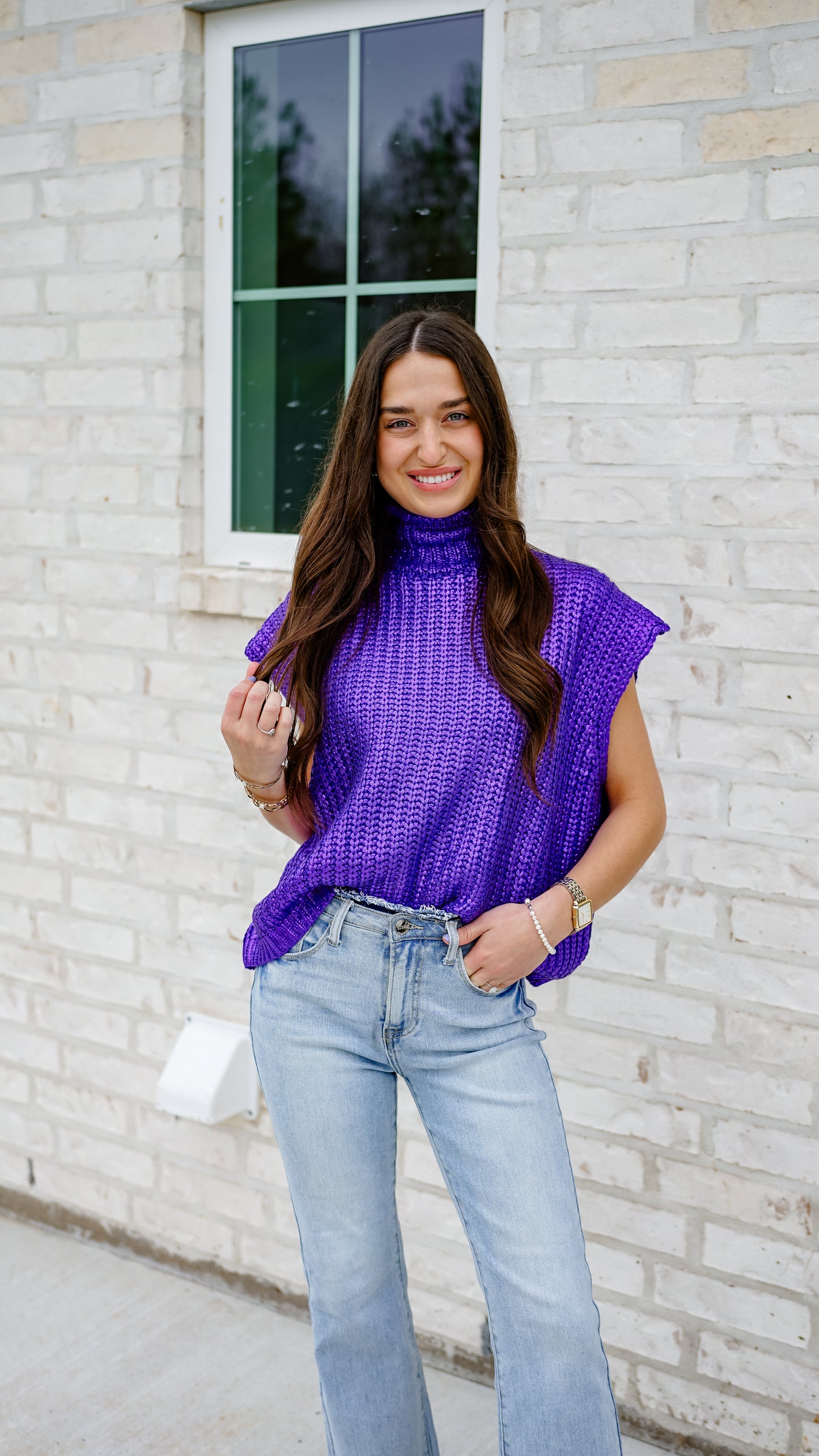 Shimmy In Shimmer Purple Top