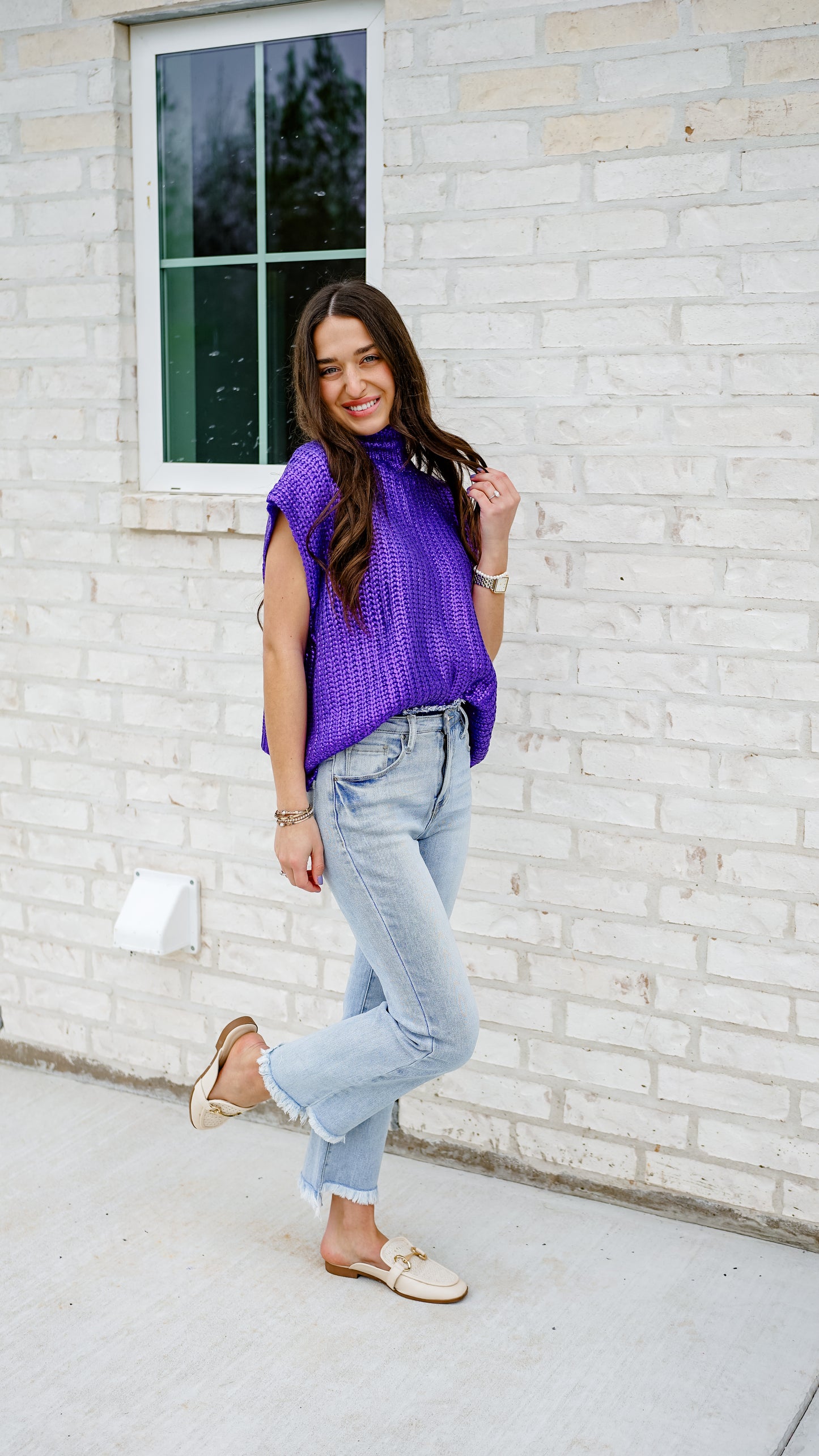 Shimmy In Shimmer Purple Top