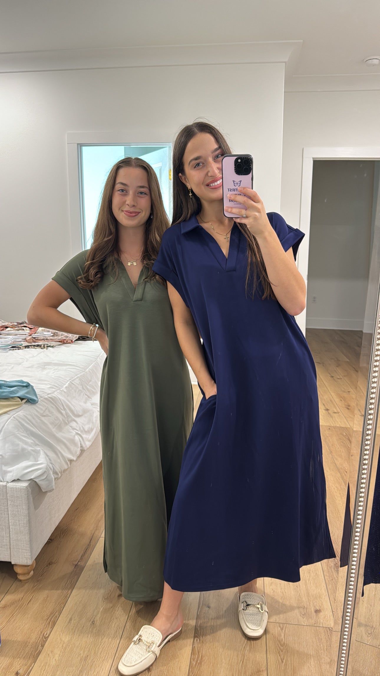Hustle and Bustle Navy Midi Dress