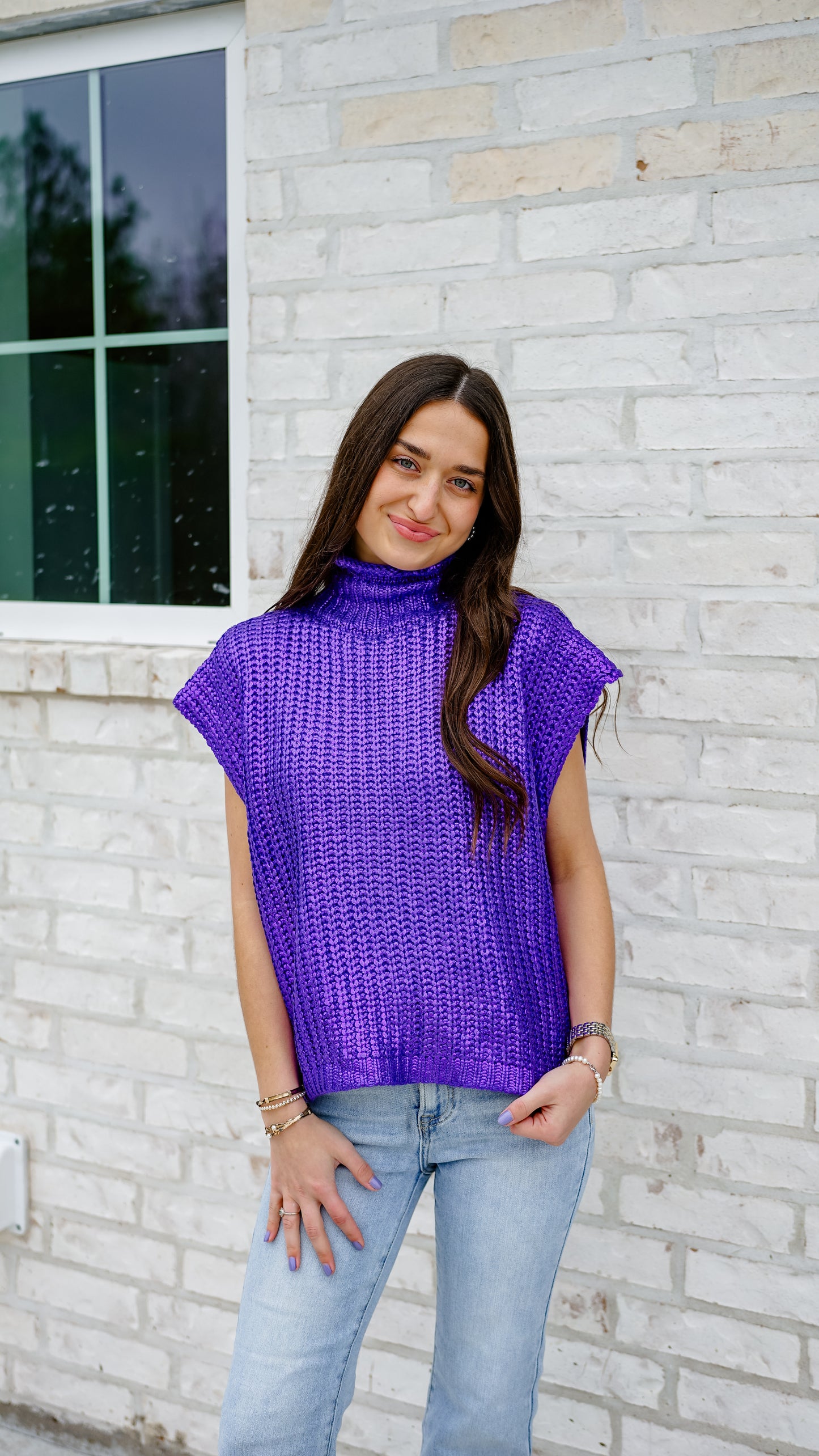 Shimmy In Shimmer Purple Top