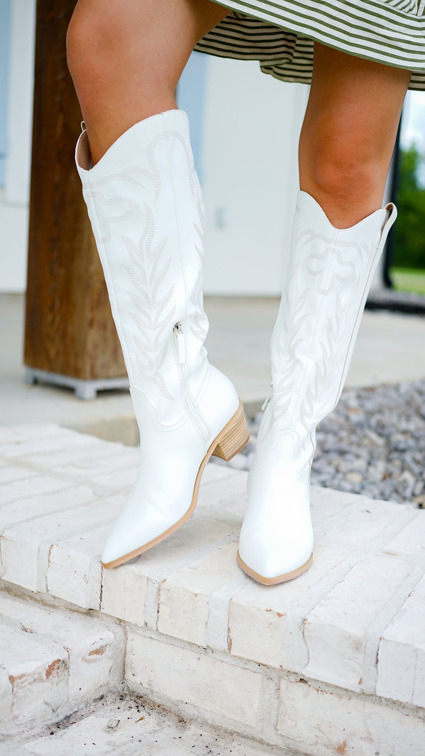 Take a Turn White Boots