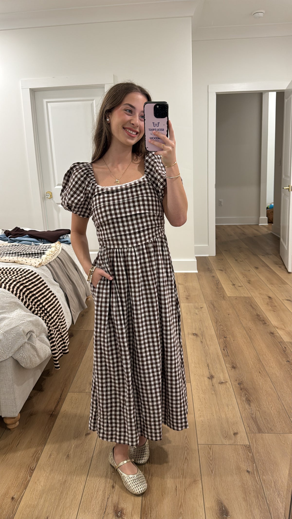 Gingham and Lace Dress