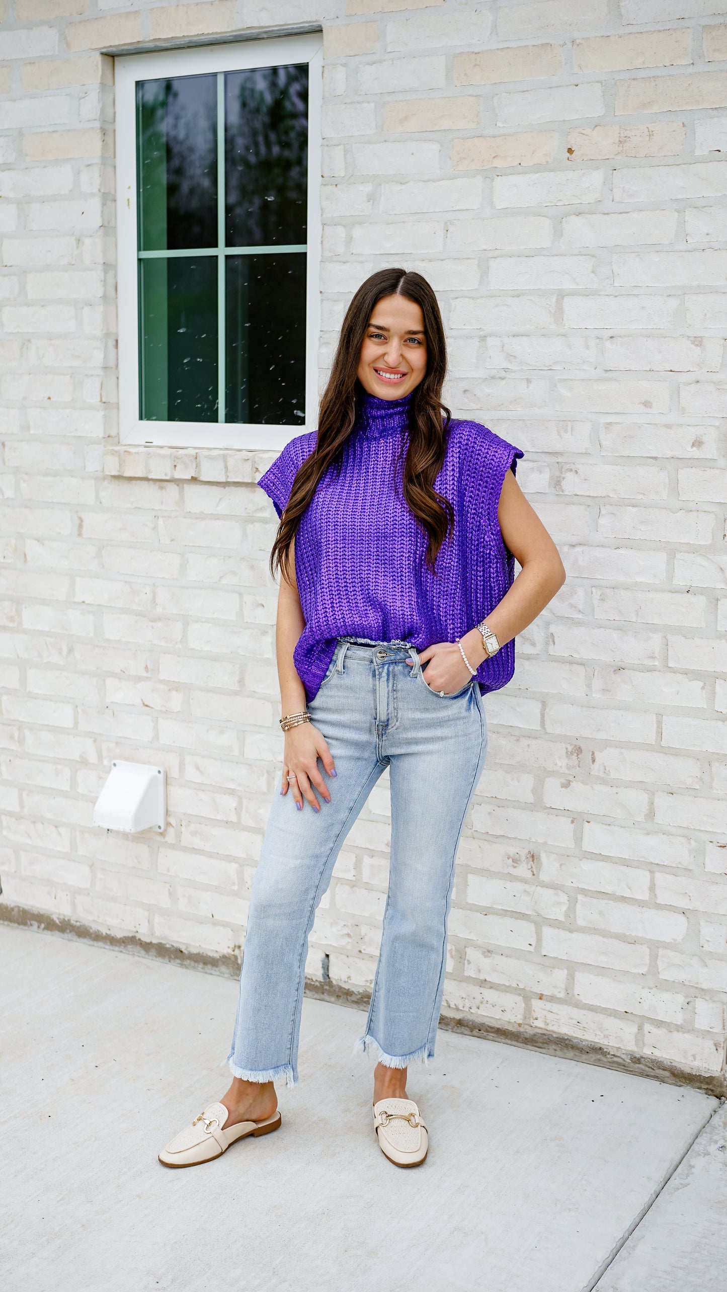 Shimmy In Shimmer Purple Top