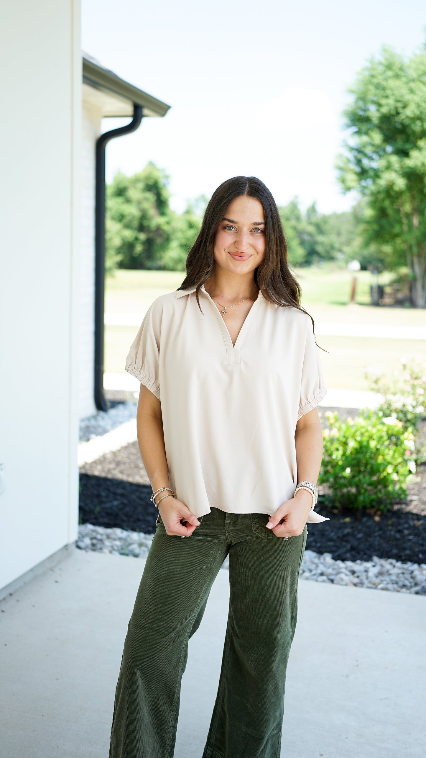 Simple and Sweet Ecru Top