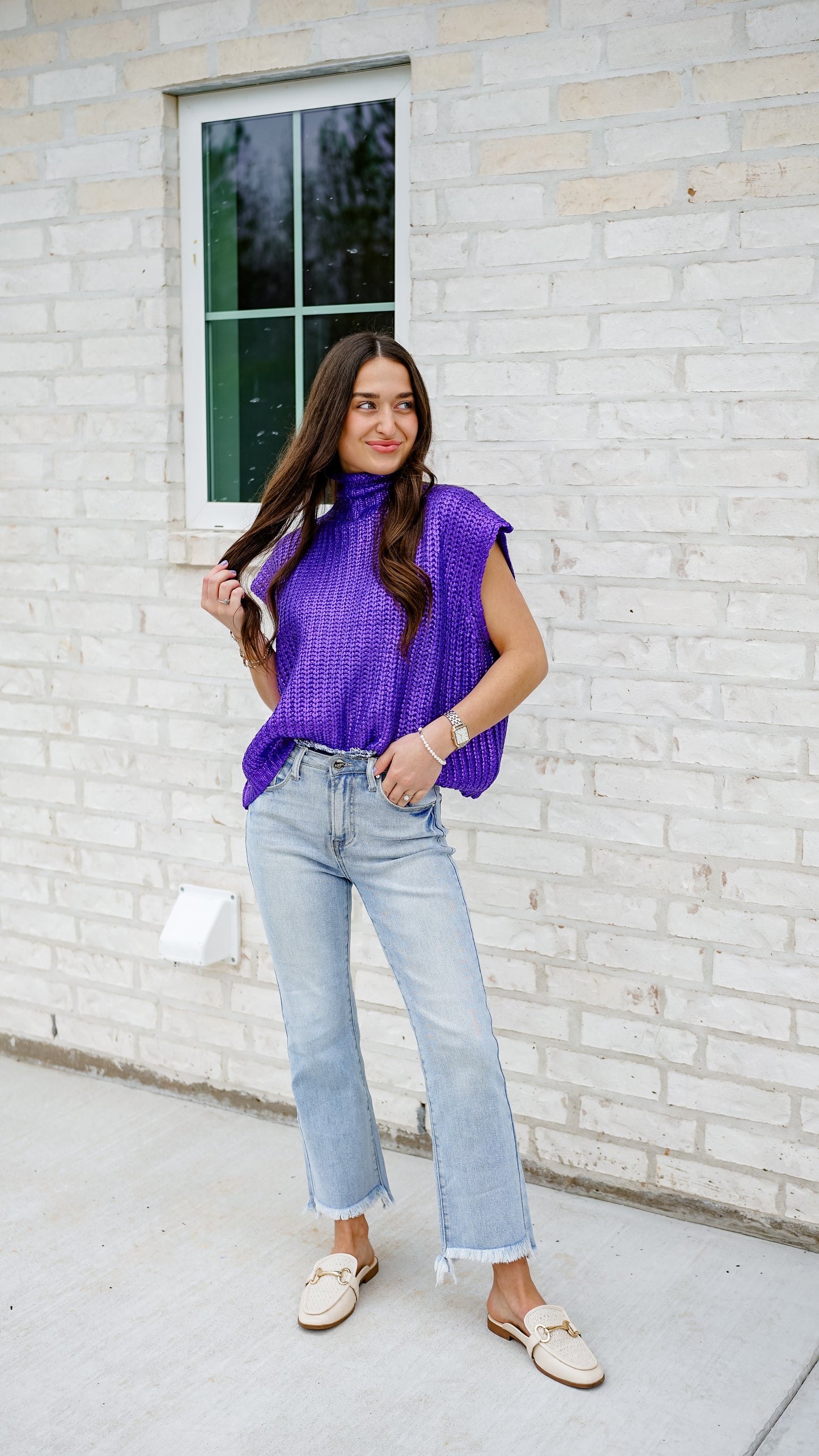 Shimmy In Shimmer Purple Top