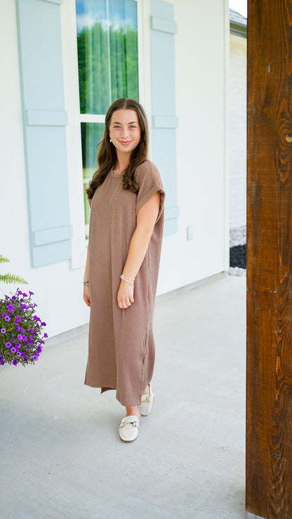Easy Peezy Mocha Dress