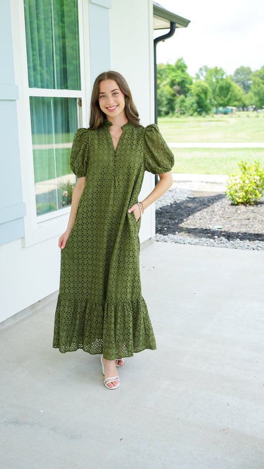 Lean Into Love Olive Midi