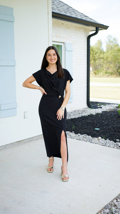 Rejoice In Him Black Dress