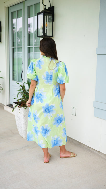 Nothing Ordinary Lime Midi Dress