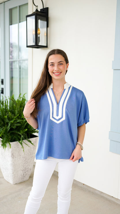 Style and Simplicity Blue Top