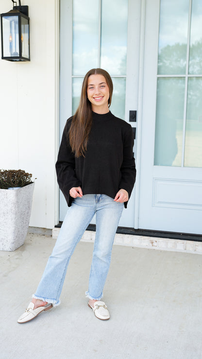 Either Way Black Sweater