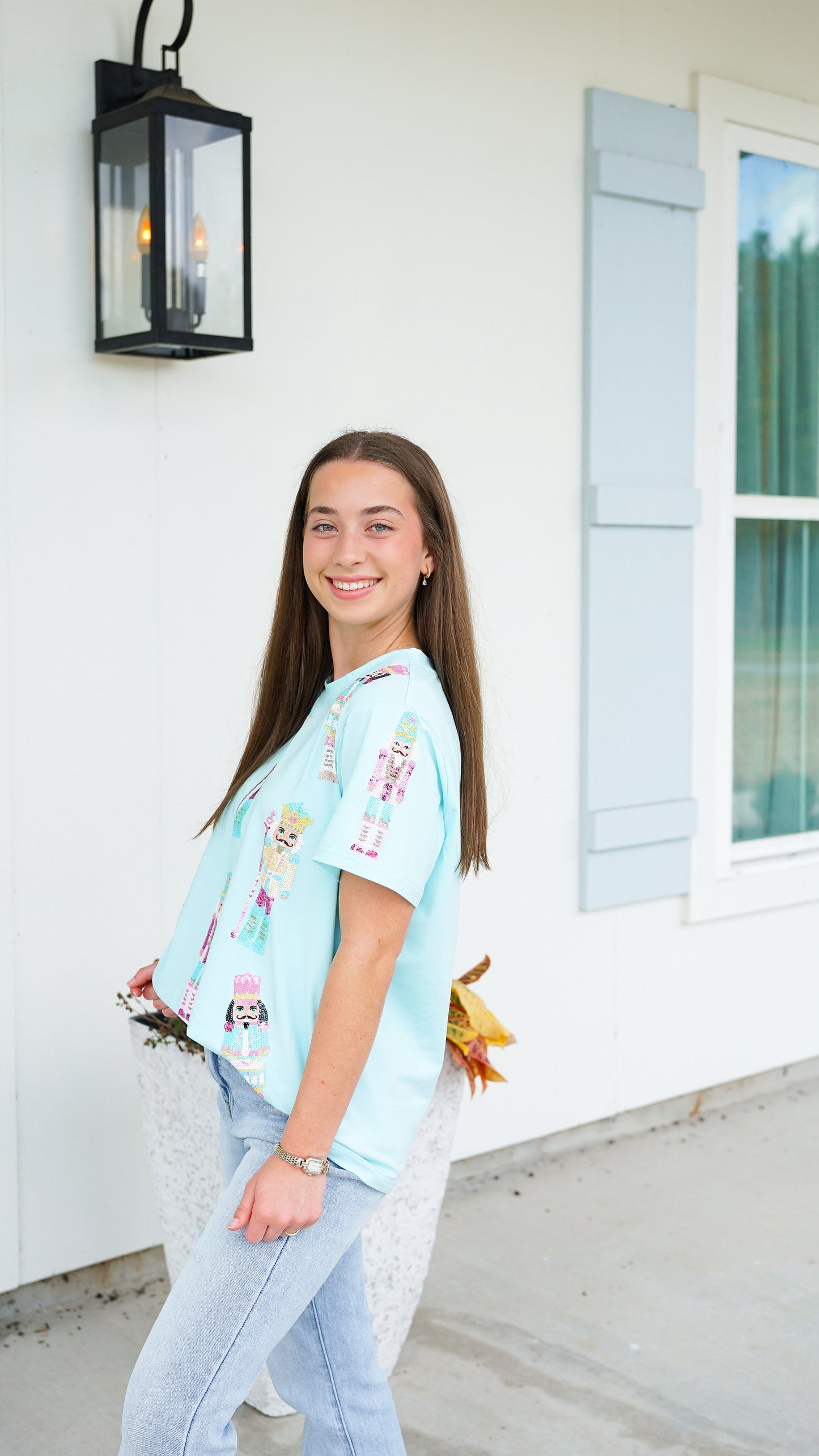Mint Sequin Nutcracker Top