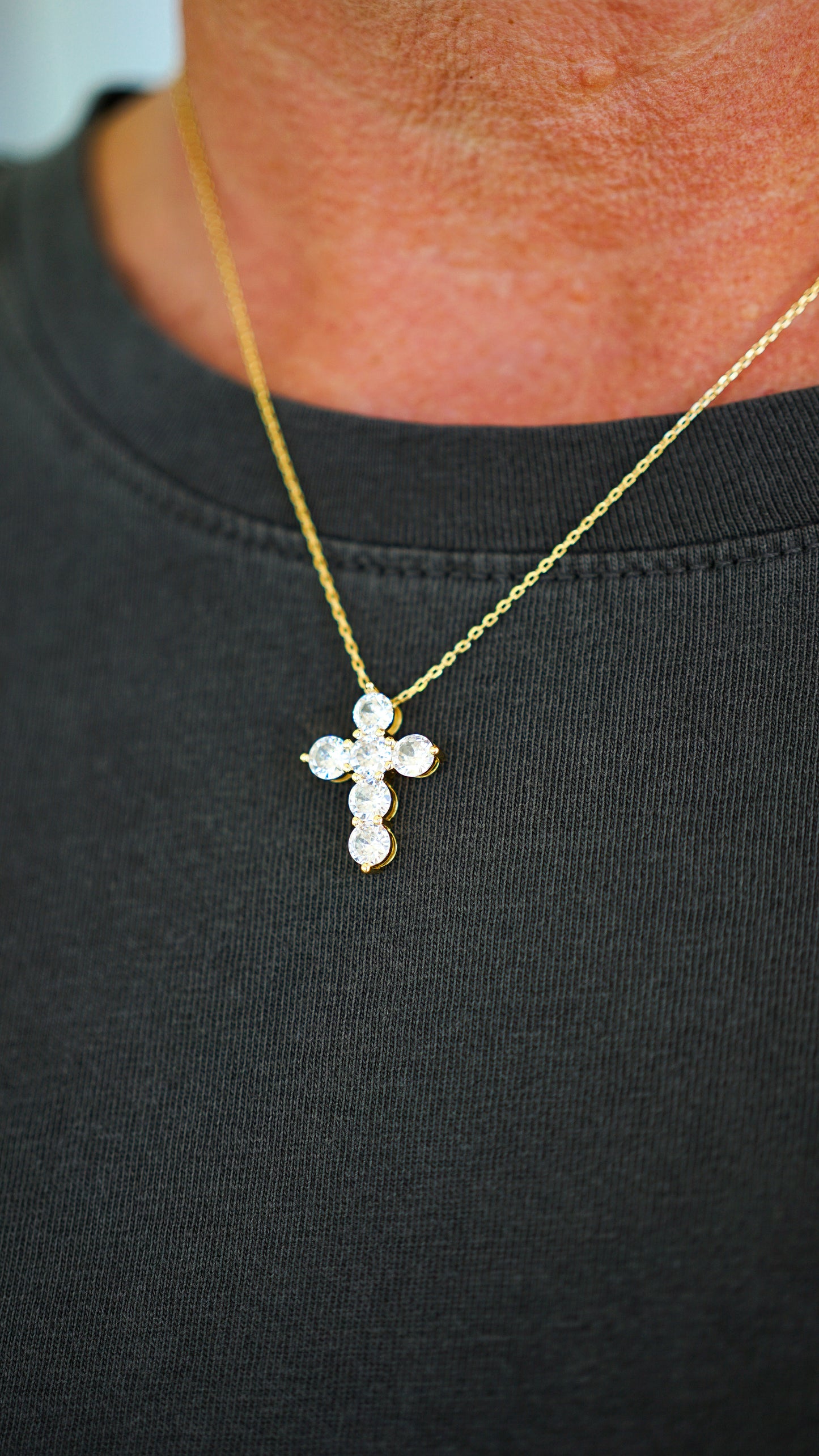 Gold Diamond Cross Necklace
