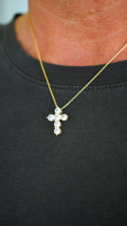 Gold Diamond Cross Necklace