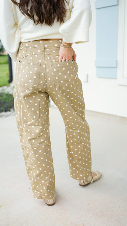 Polka Dot Barrel Jeans