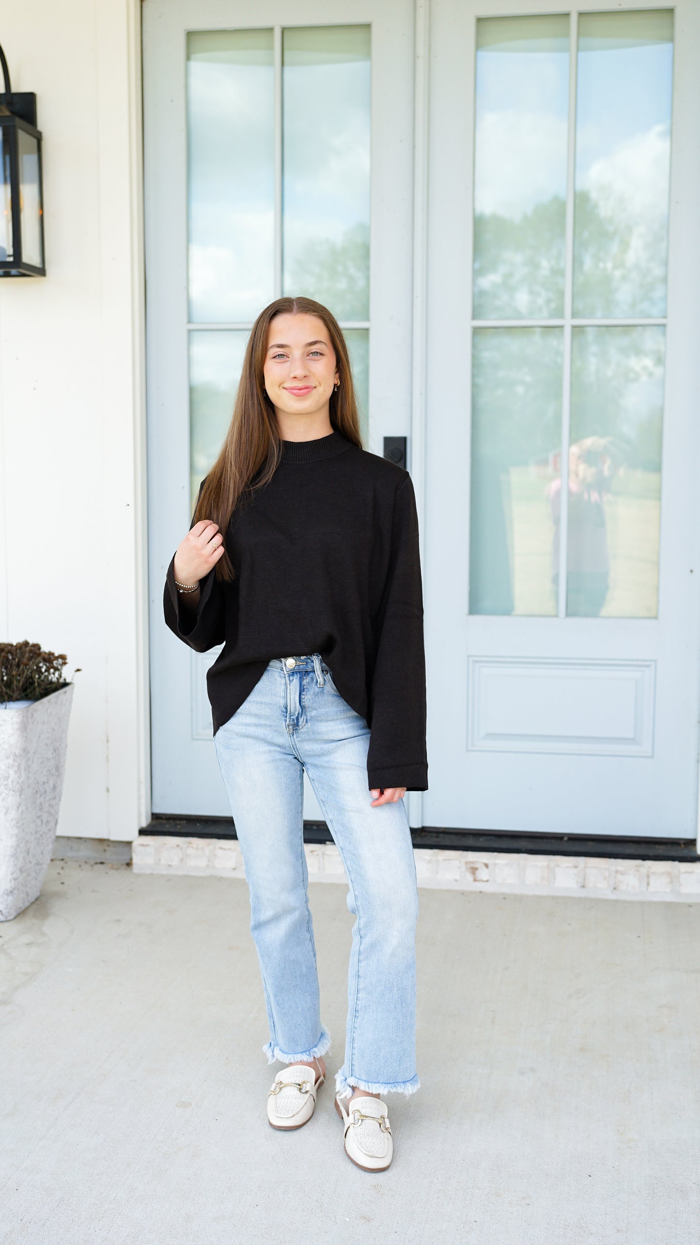 Either Way Black Sweater