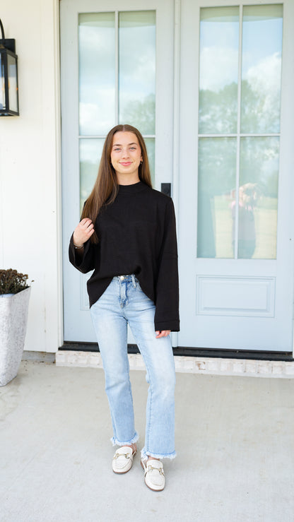 Either Way Black Sweater