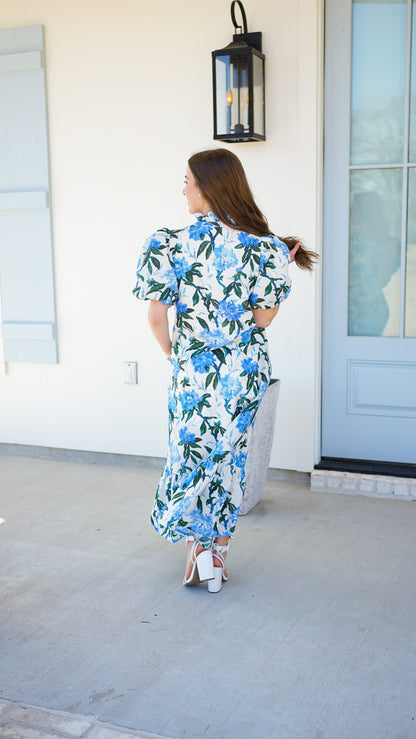 Dwell In Him Blue Midi Dress