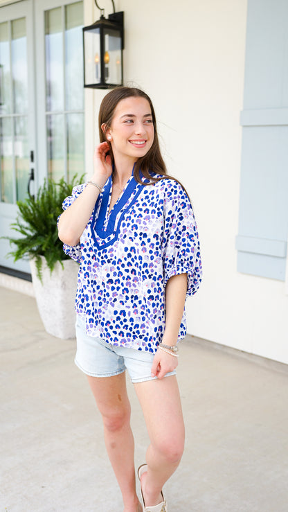 Pretty and Playful Royal Top