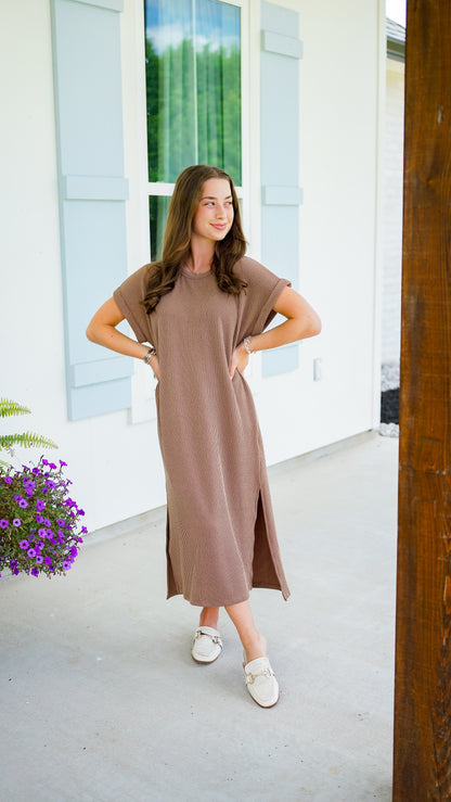 Easy Peezy Mocha Dress