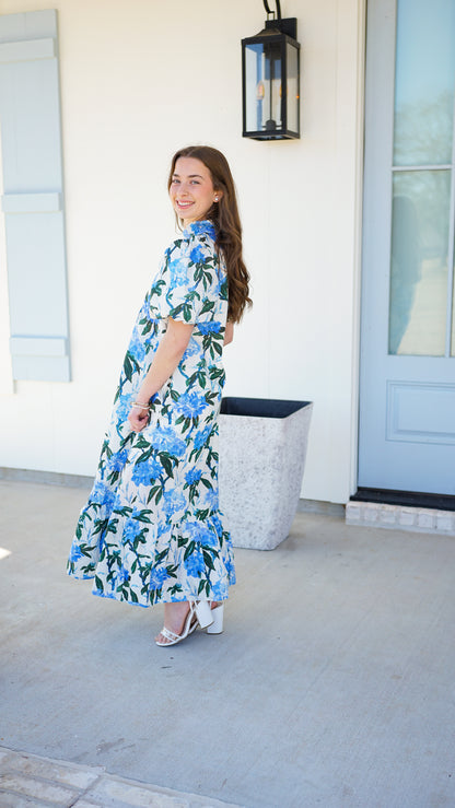 Dwell In Him Blue Midi Dress