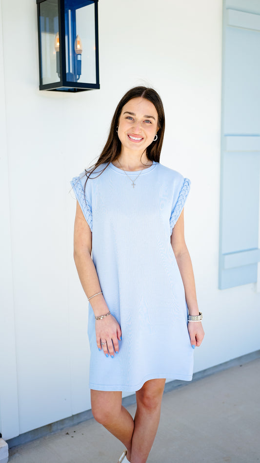 All Twisted Up Light Blue Dress