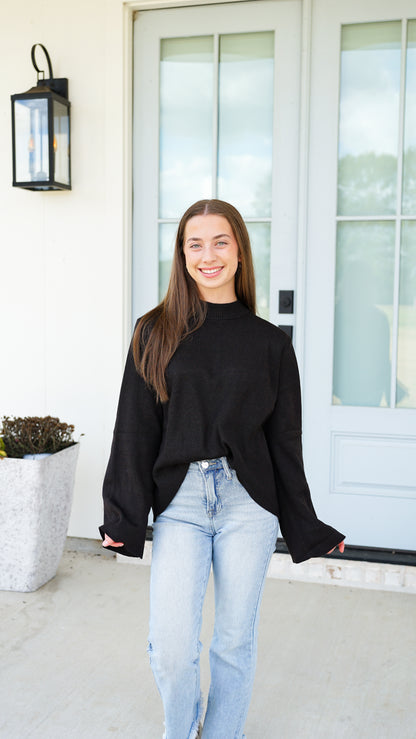 Either Way Black Sweater