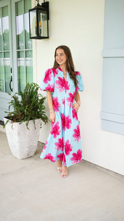 Nothing Ordinary Aqua Midi Dress