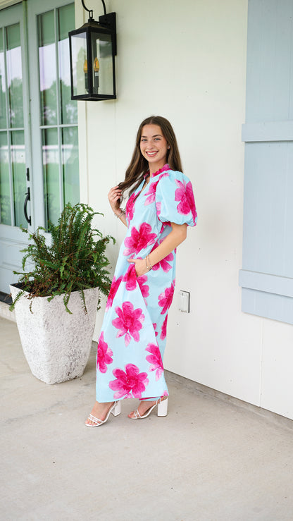 Nothing Ordinary Aqua Midi Dress