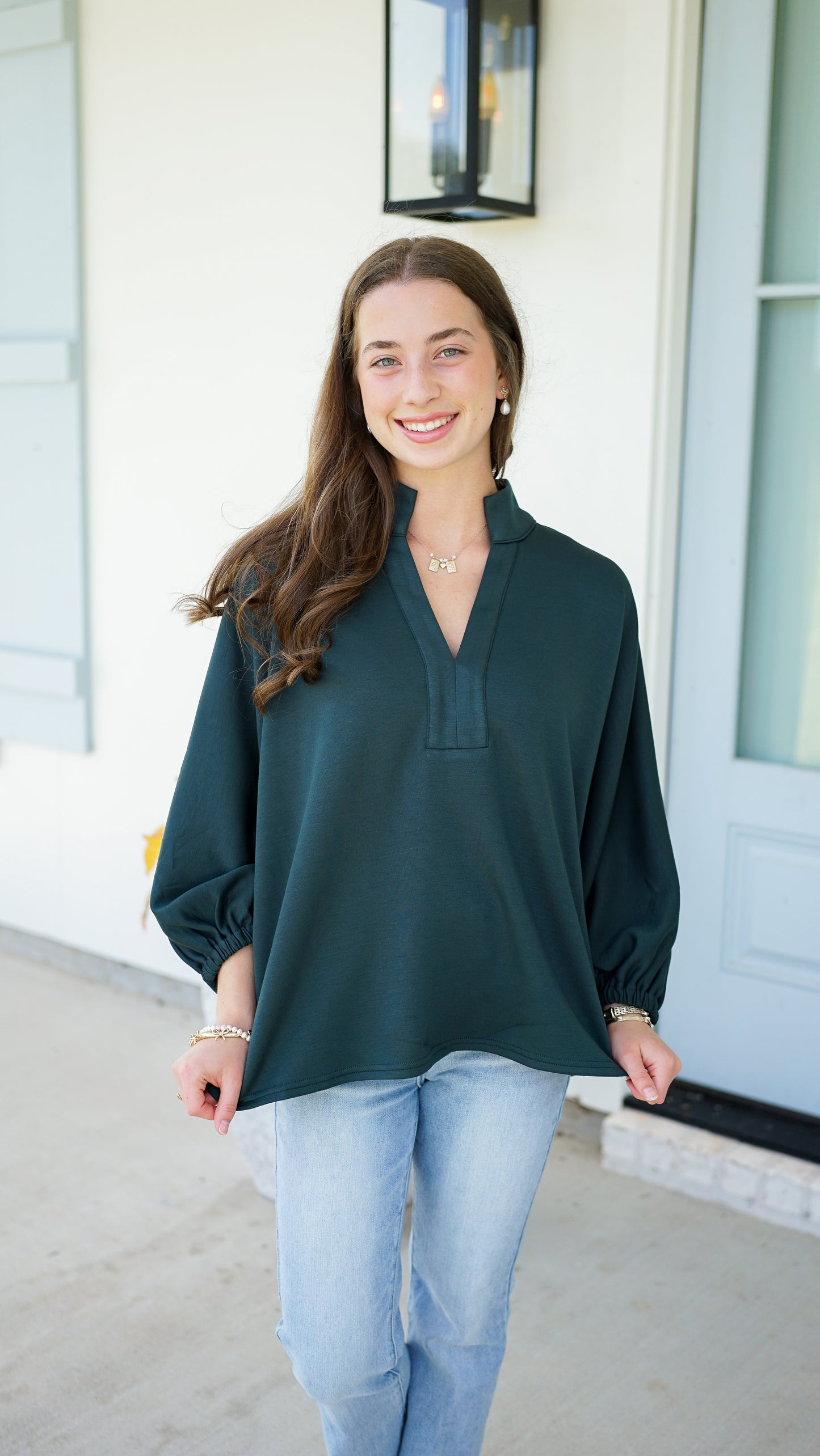 Give It To God Hunter Green Top